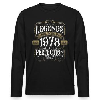 Légende 1978 44ème Anniversaire Cadeau Hommes Drôle - T-shirt manches longues Premium bio Homme - noir - Devant - Nico (187cm)
