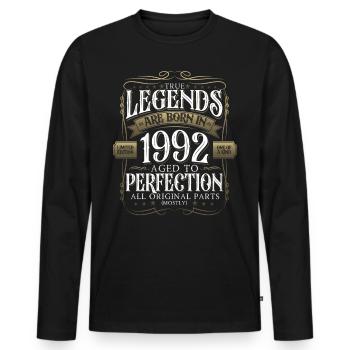 Légende 1992 30e anniversaire Cadeau Hommes Drôle - T-shirt manches longues Premium bio Homme - noir - Devant - Nico (187cm)