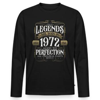 Légende 1972 50ème Anniversaire Cadeau Hommes Drôle - T-shirt manches longues Premium bio Homme - noir - Devant - Nico (187cm)