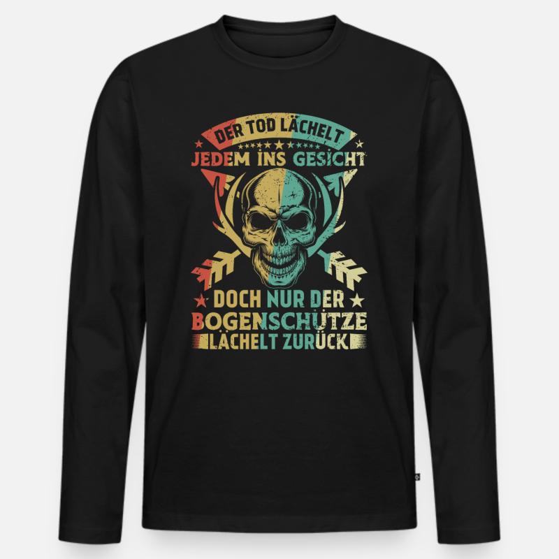 Bogenschießen Geschenk Bogenschützen Spruch - Männer Premium Bio Langarmshirt - Schwarz