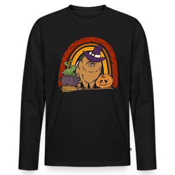Mignon Nain Spitz Halloween Costume Chien - T-shirt manches longues Premium bio Homme - noir - Devant - Nico (187cm)