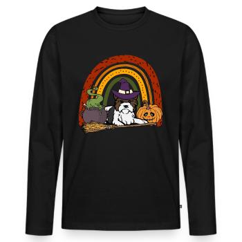 Cute Biewer Terrier Halloween Kawaii - Men's Premium Organic Long Sleeve Shirt - black - Front - Nico (187cm)