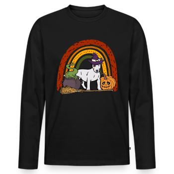 Mignon Bull Terrier Halloween Costume Chien - T-shirt manches longues Premium bio Homme - noir - Devant - Nico (187cm)