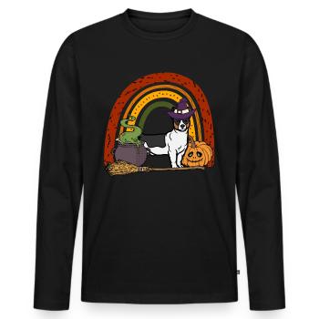 Mignon Teddy Roosevelt Terrier Chien d’Halloween - T-shirt manches longues Premium bio Homme - noir - Devant - Nico (187cm)