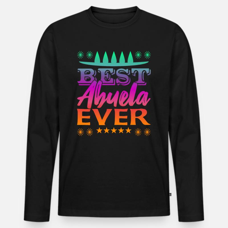 Best Abuela Ever - Männer Premium Bio Langarmshirt - Schwarz