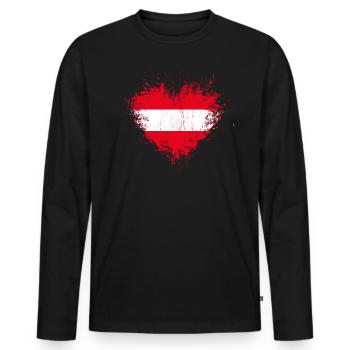 Österreich - Männer Premium Bio Langarmshirt - Schwarz - Vorne - Nico (187cm)