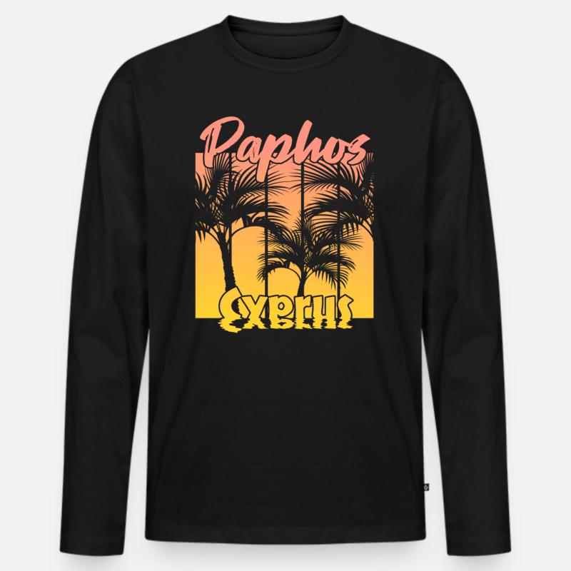 Paphos Cyprus - Männer Premium Bio Langarmshirt - Schwarz