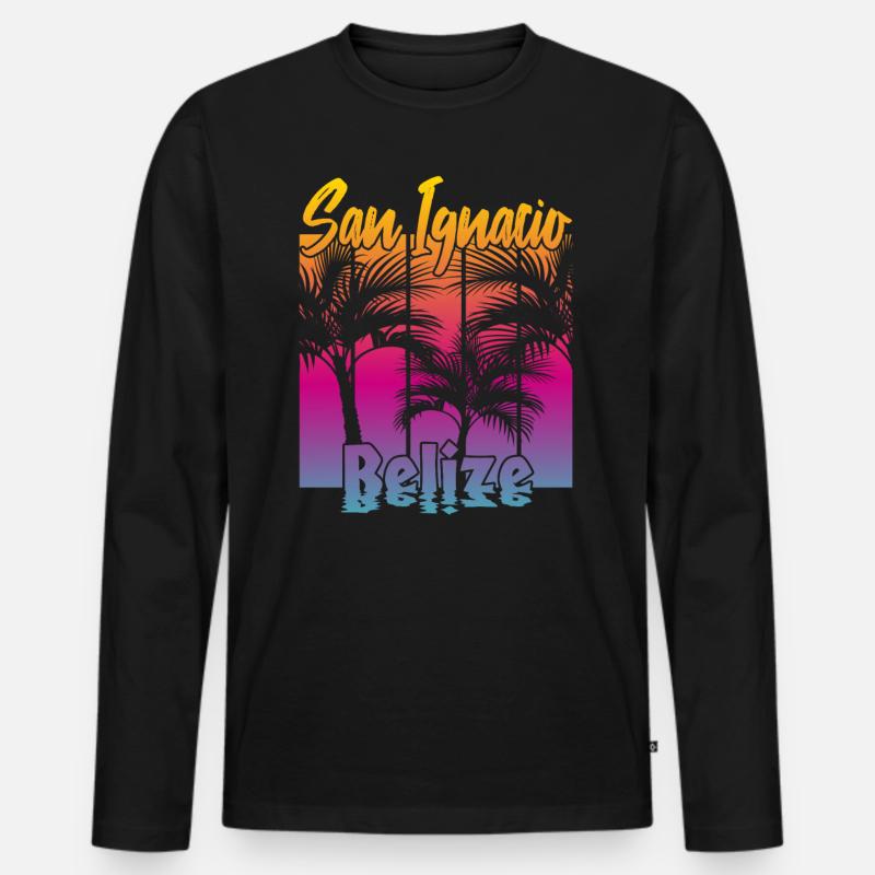 San Ignacio Belize - Männer Premium Bio Langarmshirt - Schwarz