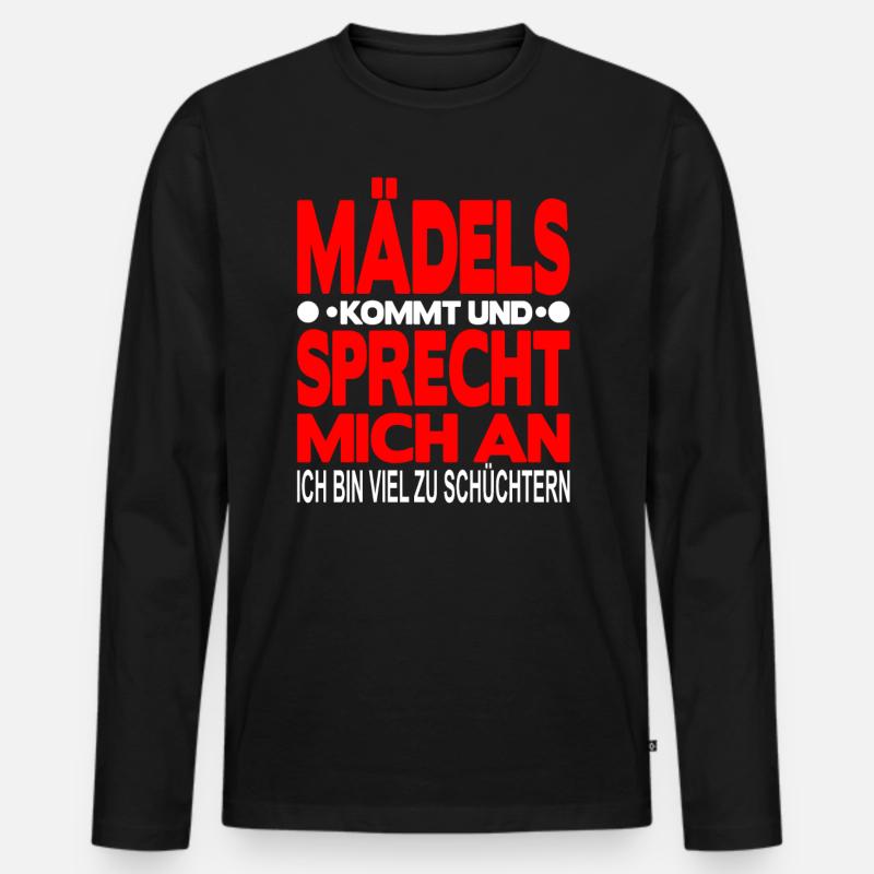 Ich bin Schüchtern - Männer Premium Bio Langarmshirt - Schwarz