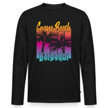 Crane Beach Barbados - Männer Premium Bio Langarmshirt - Schwarz - Vorne - Nico (187cm)