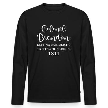 Le colonel Brandon : Établir des attentes irréalistes - T-shirt manches longues Premium bio Homme - noir - Devant - Nico (187cm)