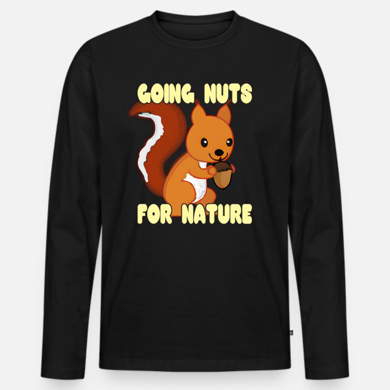 Going Nuts For Nature - Männer Premium Bio Langarmshirt - Schwarz