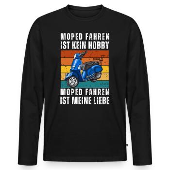 Mofa Moped fahren Lustiges Geschenk Retro Moped - Männer Premium Bio Langarmshirt - Schwarz - Vorne - Nico (187cm)