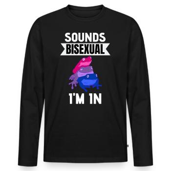Bi Mois de la fierté Bisexuel Grenouille LGBTQ Bisexuel - T-shirt manches longues Premium bio Homme - noir - Devant - Nico (187cm)