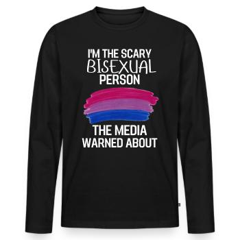 Bi Pride Month Bi Flagge LGBT Geschenk Bisexuell - Männer Premium Bio Langarmshirt - Schwarz - Vorne - Nico (187cm)