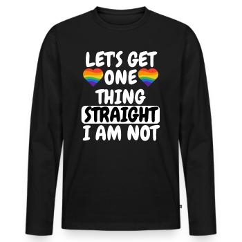 Hetero Homosexuell Gay Pride Geschenk LGBTQ - Männer Premium Bio Langarmshirt - Schwarz - Vorne - Nico (187cm)