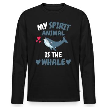 My Spiritual Animal Ocean Animal Gift Whale - Men's Premium Organic Long Sleeve Shirt - black - Front - Nico (187cm)
