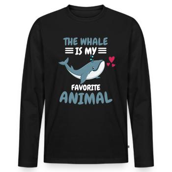 Favorite Animal Ocean Animal Funny Gift Whale - Men's Premium Organic Long Sleeve Shirt - black - Front - Nico (187cm)
