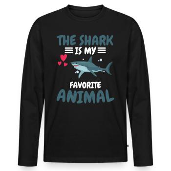 Favorite Animal Predator Ocean Animal Gift Shark - Men's Premium Organic Long Sleeve Shirt - black - Front - Nico (187cm)