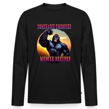 Dominance embodied muscle defined - Men's Premium Organic Long Sleeve Shirt - black - Front - Nico (187cm)