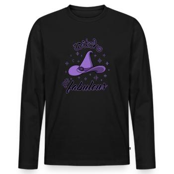 Sorcière et fabuleuse - T-shirt manches longues Premium bio Homme - noir - Devant - Nico (187cm)