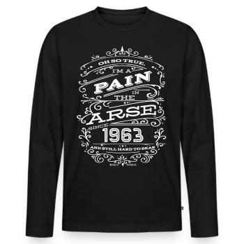 Hillarious Funny Birthday Shirt 1963 White Edition - T-shirt manches longues Premium bio Homme - noir - Devant - Nico (187cm)