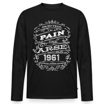 Hillarious Funny Birthday Shirt 1961 White Edition - T-shirt manches longues Premium bio Homme - noir - Devant - Nico (187cm)