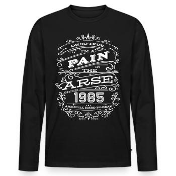 Hillarious Funny Birthday Shirt 1985 White Edition - T-shirt manches longues Premium bio Homme - noir - Devant - Nico (187cm)