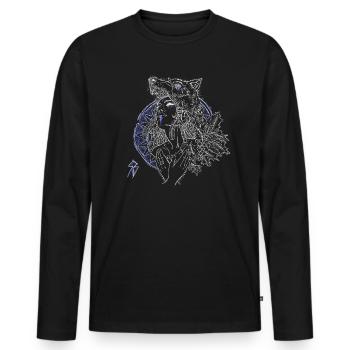 Schildmaid - Männer Premium Bio Langarmshirt - Schwarz - Vorne - Nico (187cm)