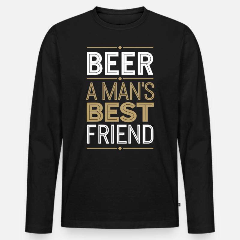 Männer und Bier – echte Freundschaft - Männer Premium Bio Langarmshirt - Schwarz