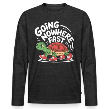 Turtle pace in style - Men's Premium Organic Long Sleeve Shirt - heather anthracite - Front - Nico (187cm)