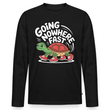 Turtle pace in style - Men's Premium Organic Long Sleeve Shirt - black - Front - Nico (187cm)