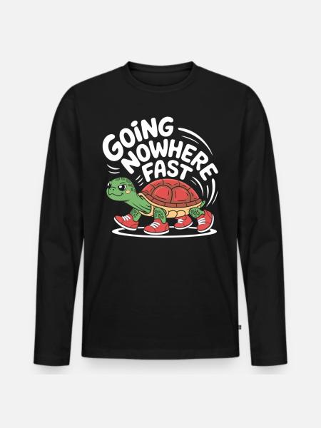 Turtle pace in style - Men's Premium Organic Long Sleeve Shirt - black