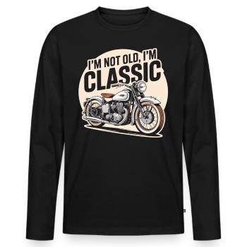 Motards vintage : classiques au lieu d’anciens - T-shirt manches longues Premium bio Homme - noir - Devant - Nico (187cm)