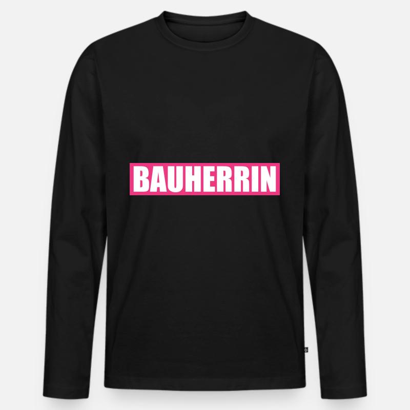 Bauherrin - Männer Premium Bio Langarmshirt - Schwarz