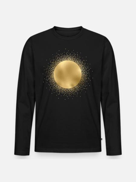Goldene Sonne Tarot Stil auf schwarz - Männer Premium Bio Langarmshirt - Schwarz