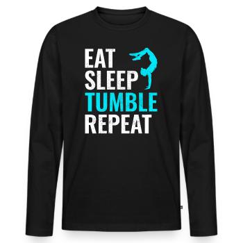 Power Tumbling Gymnastics Gymnast Acrobatics Funny - Men's Premium Organic Long Sleeve Shirt - black - Front - Nico (187cm)