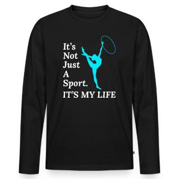 Gymnastique Gymnaste Backflip Tumbling Acrobaties - T-shirt manches longues Premium bio Homme - noir - Devant - Nico (187cm)