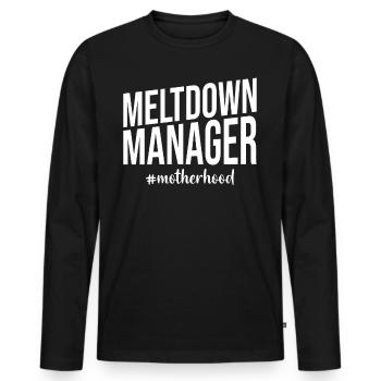 Mutter Mama Mutti Muttertag Spruch witzig - Männer Premium Bio Langarmshirt - Schwarz - Vorne - Nico (187cm)