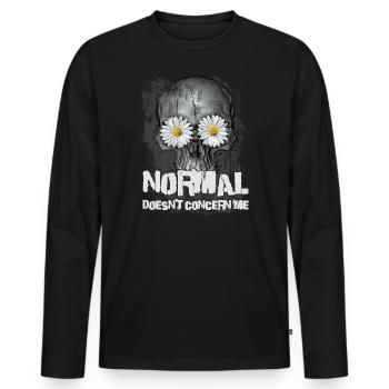 La normalité ne me concerne pas - T-shirt manches longues Premium bio Homme - noir - Devant - Nico (187cm)