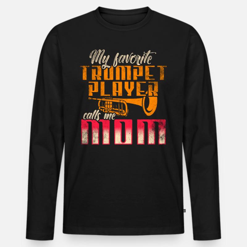 Trompeten Mutter Trompete - Männer Premium Bio Langarmshirt - Schwarz