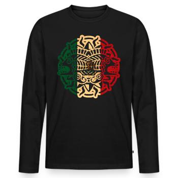 Aztec Mexico - Men's Premium Organic Long Sleeve Shirt - black - Front - Nico (187cm)