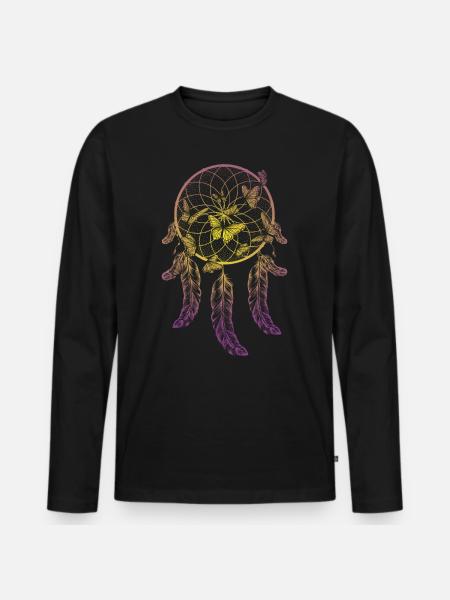 Traumfänger - Männer Premium Bio Langarmshirt - Schwarz