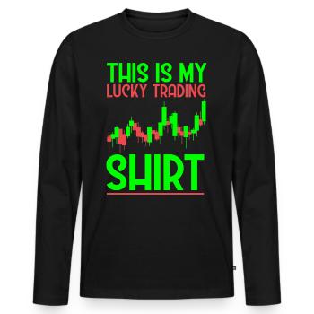 Trading Happiness Exchange - T-shirt manches longues Premium bio Homme - noir - Devant - Nico (187cm)