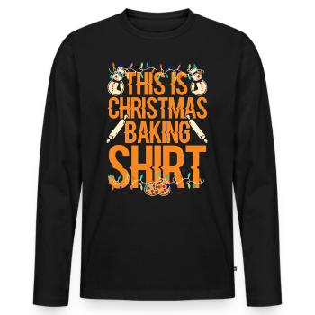 Christmas Costume - Men's Premium Organic Long Sleeve Shirt - black - Front - Nico (187cm)