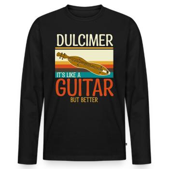 Dulcimer Instrument - Men's Premium Organic Long Sleeve Shirt - black - Front - Nico (187cm)