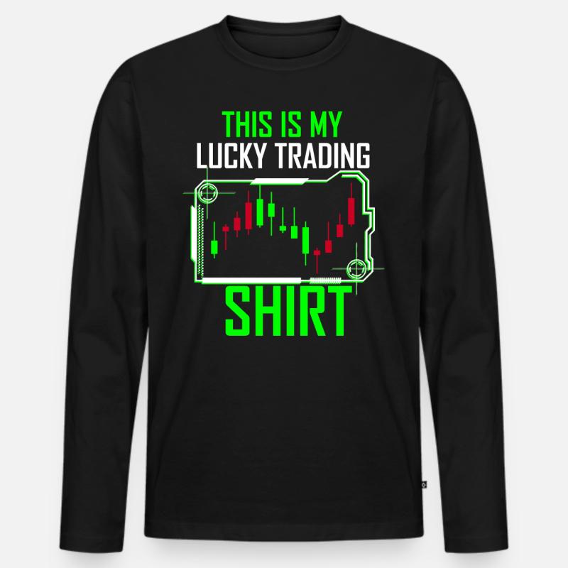 Trading Geld - Männer Premium Bio Langarmshirt - Schwarz