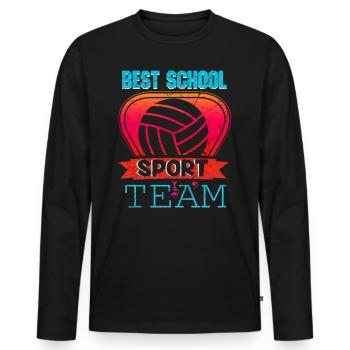 Équipe sportive de l’école de volleyball - T-shirt manches longues Premium bio Homme - noir - Devant - Nico (187cm)