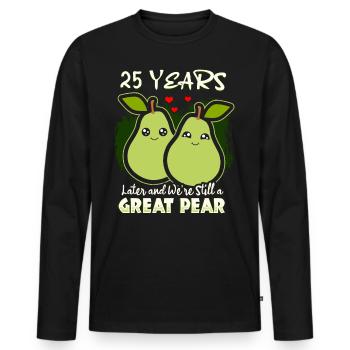 25 Years Married Wedding Couple - Men's Premium Organic Long Sleeve Shirt - black - Front - Nico (187cm)