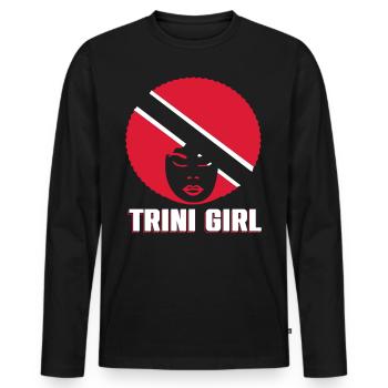 Fille de Trinité-et-Tobago - T-shirt manches longues Premium bio Homme - noir - Devant - Nico (187cm)